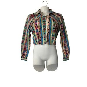VTG Rodeo Western Wear Cropped Southwestern Aztec Multicolor Womens Small